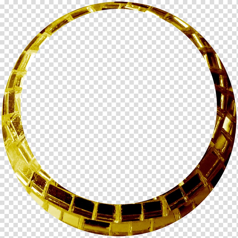 Metal Circle Gold, Creative golden ring transparent background PNG clipart