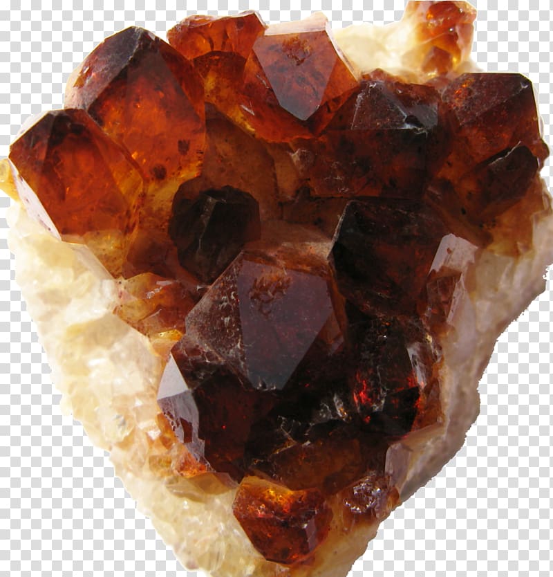 Citrine Crystal cluster Amber Stone of the Mind, minerals transparent background PNG clipart