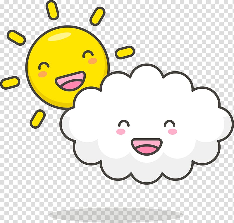 sun and cloud illustration, Cloud Drawing Euclidean Sun, Lovely white clouds and the sun transparent background PNG clipart