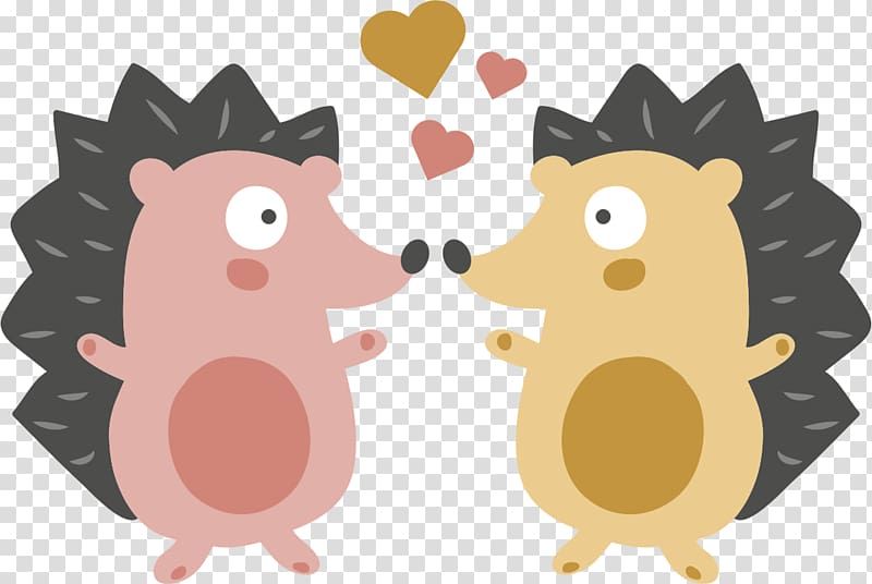 Valentines Day Illustration, Hedgehog transparent background PNG clipart