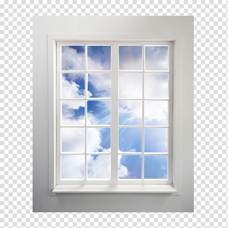 Window treatment Replacement window Residential area Window cleaner, Blue sky outside the window transparent background PNG clipart