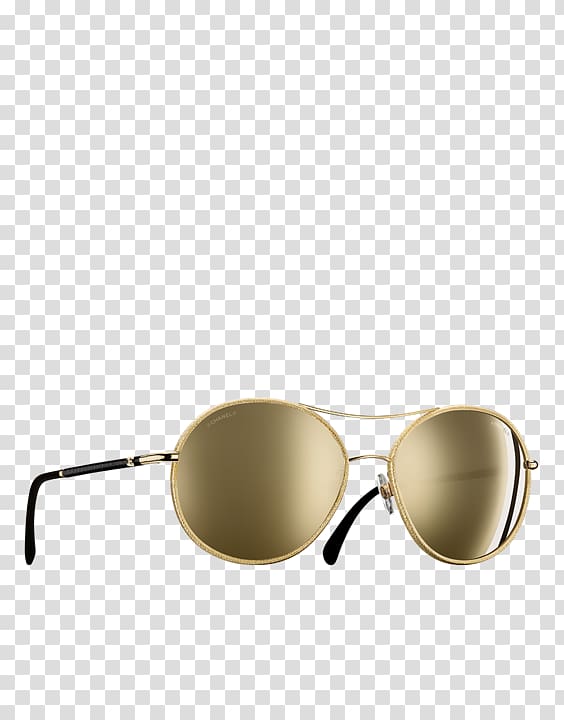 Chanel Aviator sunglasses Eyewear, round material transparent background PNG clipart