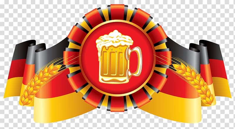 red, yellow, and black beer ribbon illustration, Oktoberfest Wheat beer German cuisine Märzen, Oktoberfest Decor German Flag and Beer transparent background PNG clipart