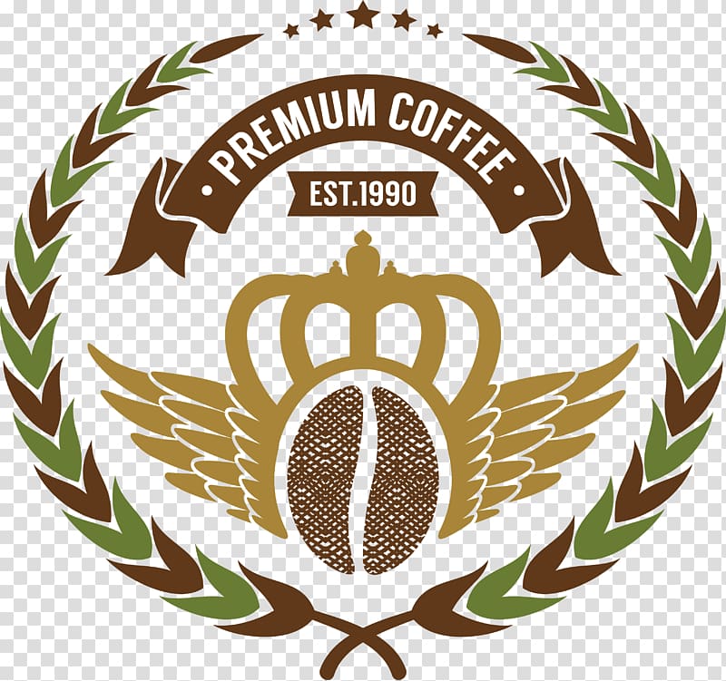 Coffee bean Cafe, Coffee label design transparent background PNG clipart