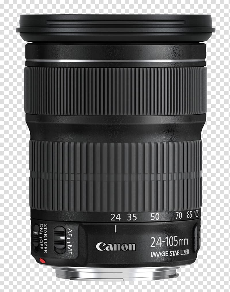 Canon EF lens mount Canon EOS Canon EF 24–105mm lens Canon EF Zoom 24-105mm F/3.5-5.6 IS STM, camera lens transparent background PNG clipart