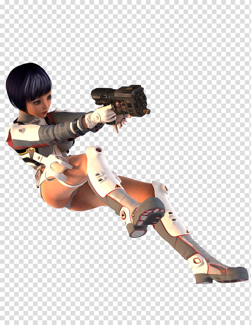 Figurine, anime gangster girl with gun transparent background PNG clipart