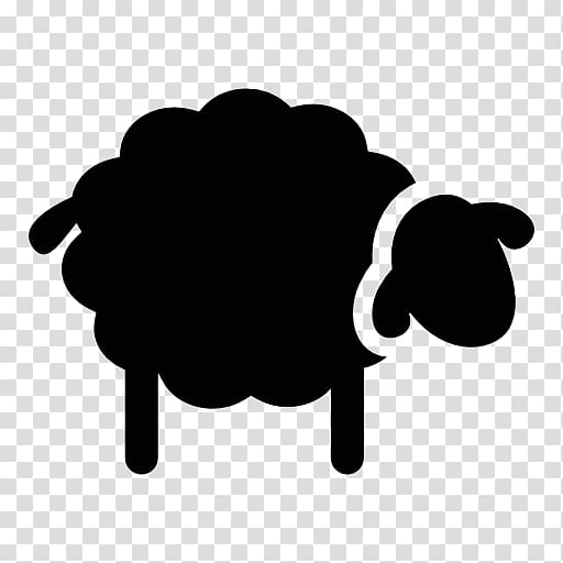 Dorset Horn Silhouette Black sheep, Silhouette transparent background PNG clipart