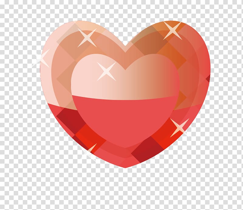Red Heart, red heart-shaped diamond flash transparent background PNG clipart