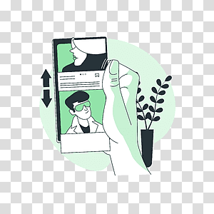 illustration, Swipe Profiles, profile, phone, device, app, choice, social media, cool transparent background PNG clipart thumbnail