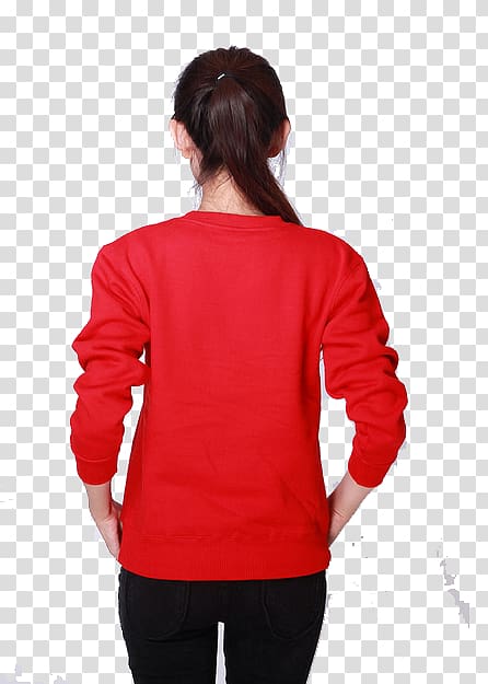 Hoodie T-shirt Sweater Clothing Macy\'s, A woman in red transparent background PNG clipart