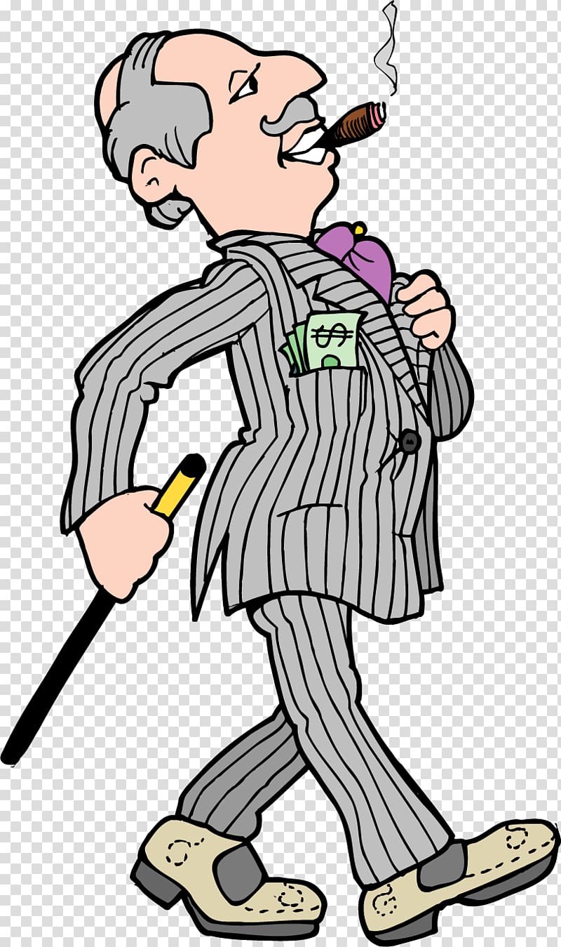 Cartoon, painted man smoking transparent background PNG clipart
