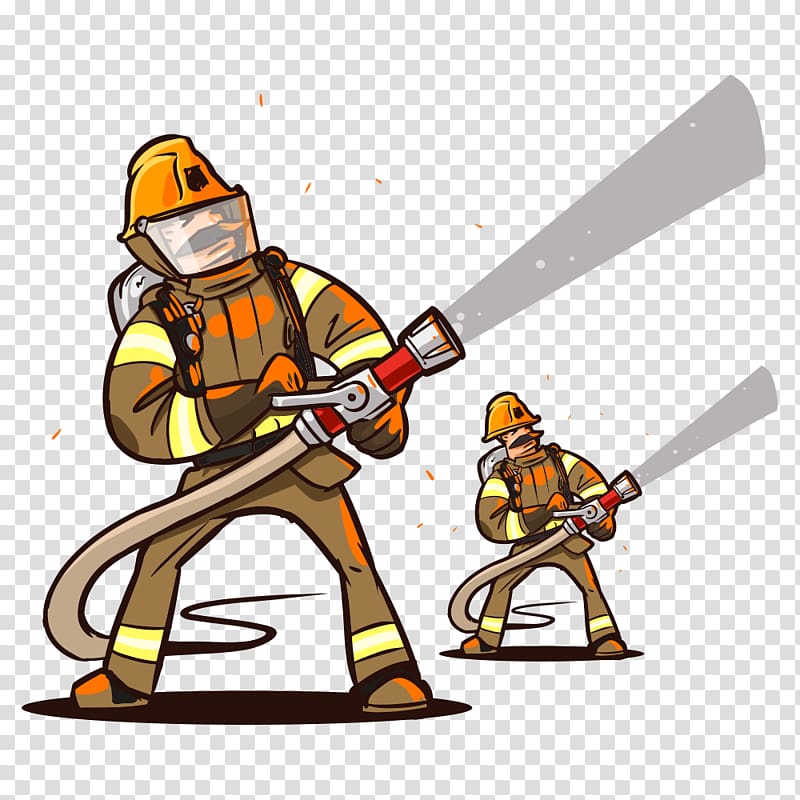 Firefighter Cartoon Fire hose, Fire firefighters transparent background PNG clipart