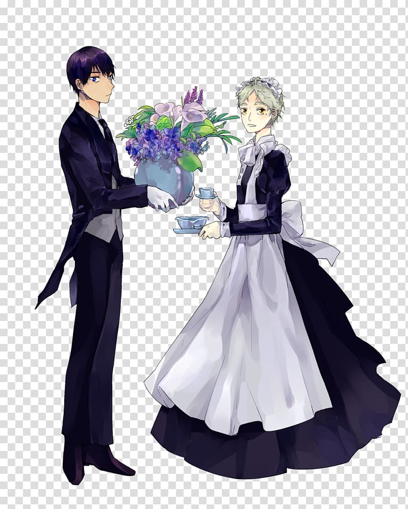 Drawing Butler Maid Fan art, crossdressing transparent background PNG clipart