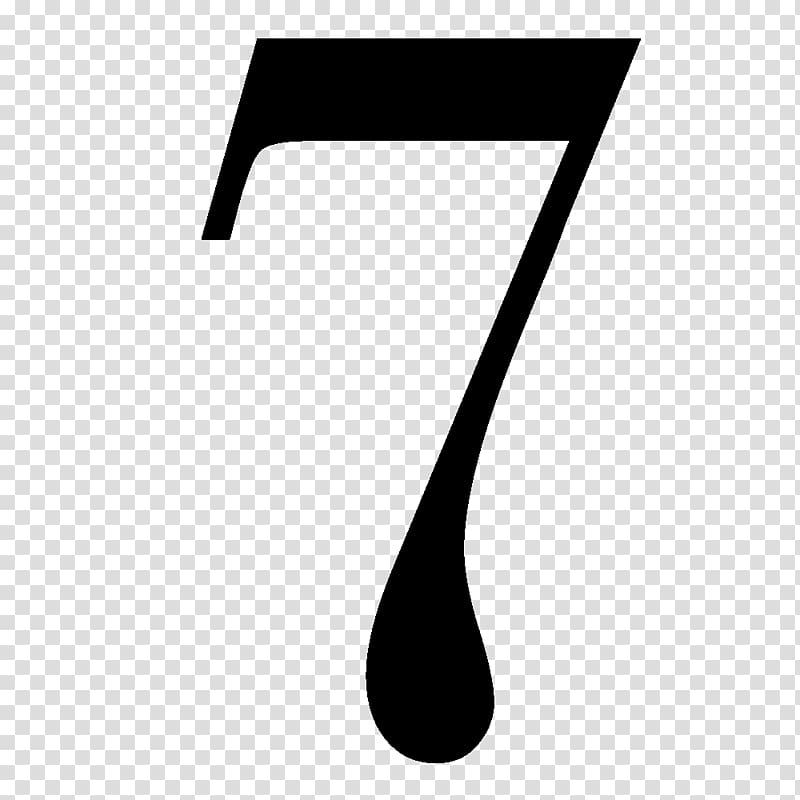 Number Symbol Numerical digit Parity Black and white, 7 transparent background PNG clipart