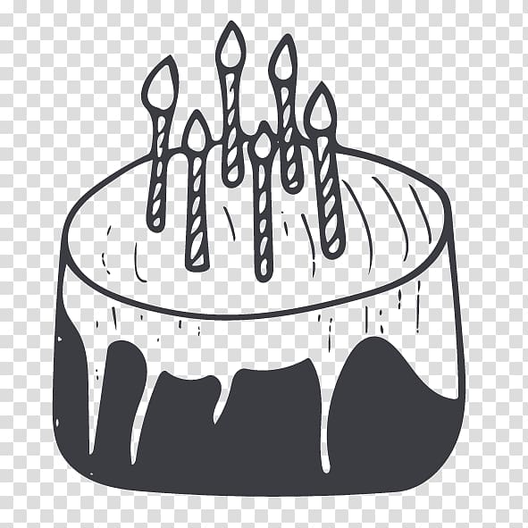 Birthday cake Black Forest gateau Torte Black and white, cake transparent background PNG clipart