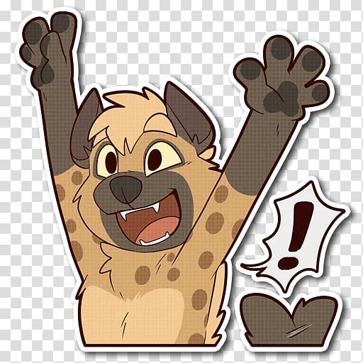 Spotted hyena Canidae Sticker Telegram, hyena transparent background PNG clipart