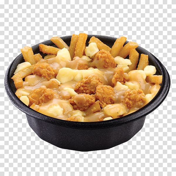 Vegetarian cuisine Cheese fries KFC Poutine French fries, fried chicken transparent background PNG clipart