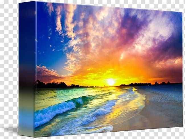 Travel Canvas print, Sea sunset transparent background PNG clipart