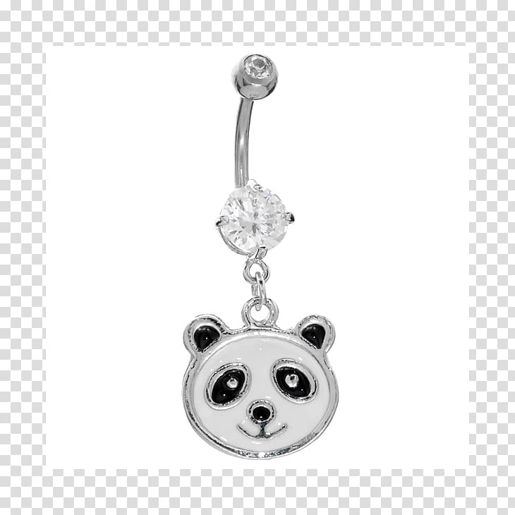 Earring Giant panda Navel piercing Body piercing, bear transparent background PNG clipart