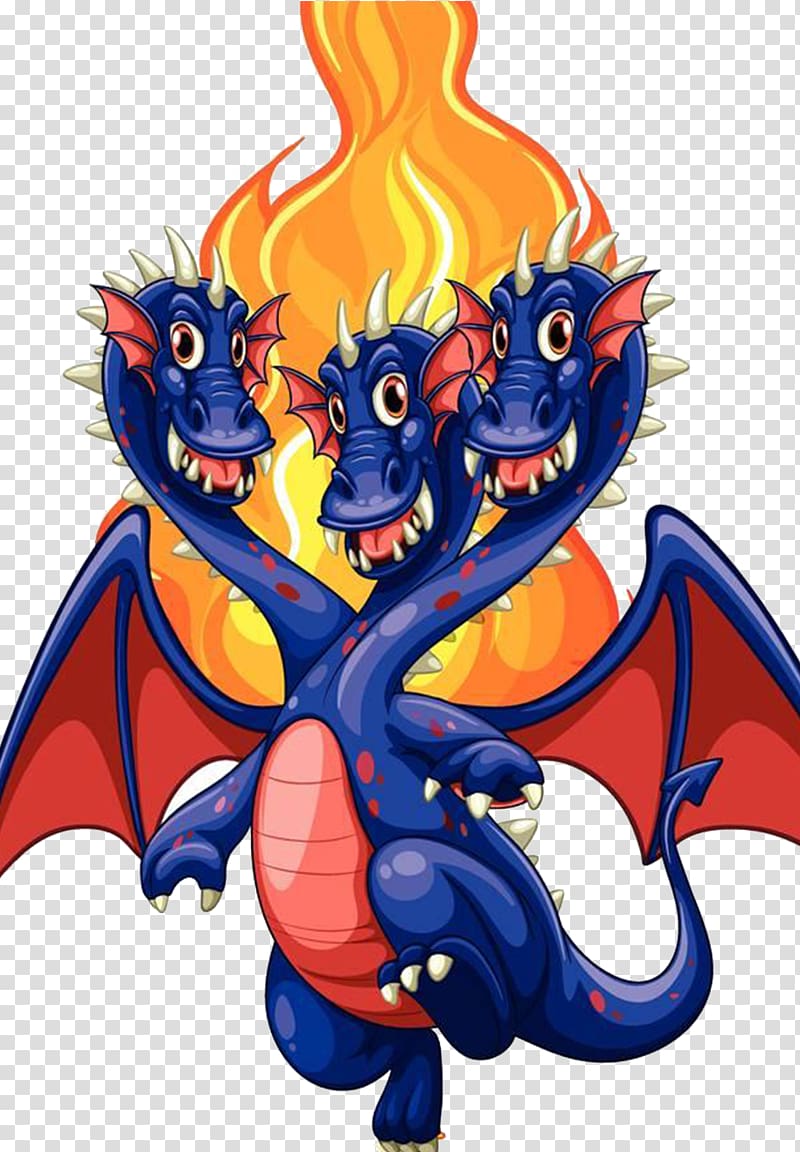 Drawing Dragon , Flame three dragon transparent background PNG clipart