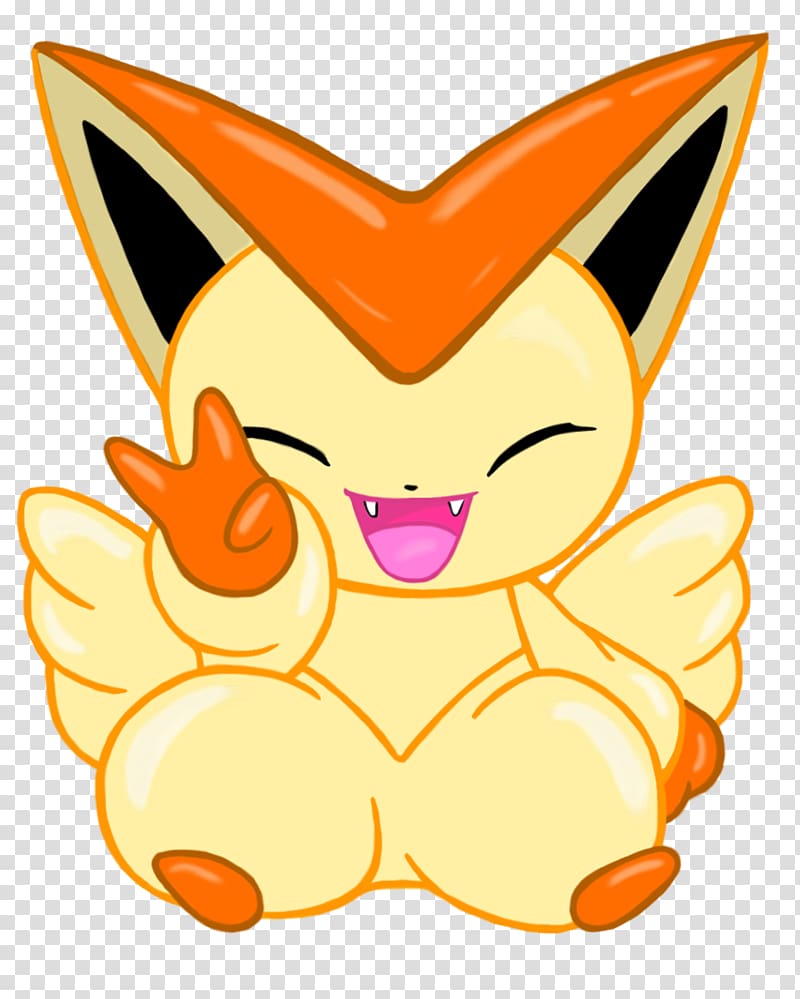 Victini Chibi Mew Pokémon Houndour, Chibi transparent background PNG clipart
