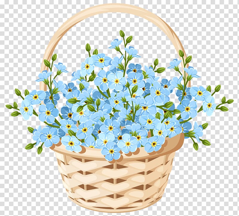 Basket Flower , forget me not transparent background PNG clipart