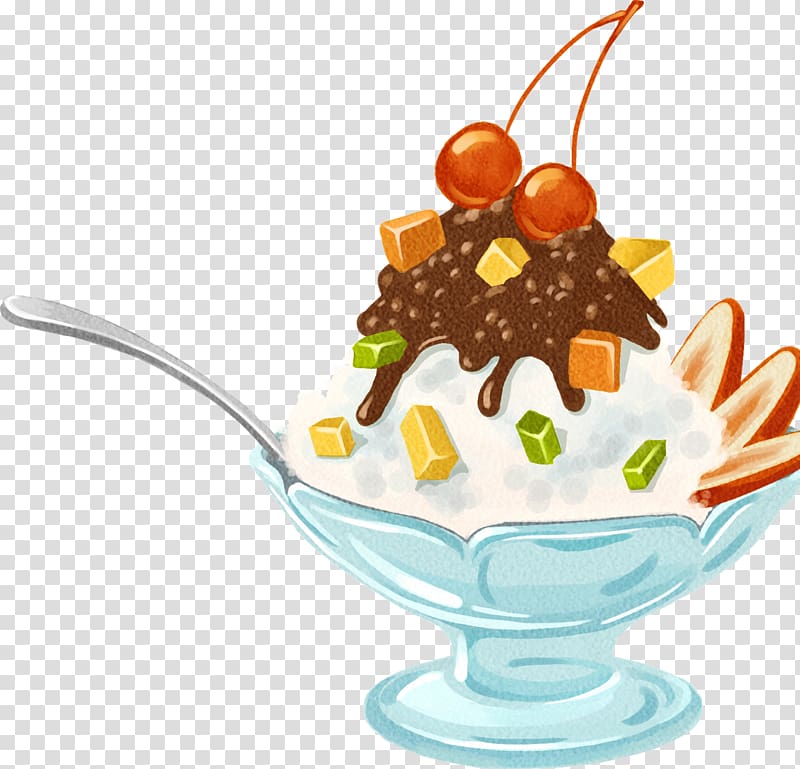 Ice cream Sundae Juice, cold drink transparent background PNG clipart