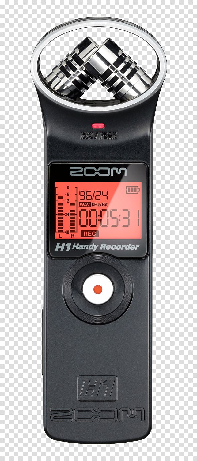 Microphone Zoom Corporation Zoom H2 Handy Recorder Sound Recording and Reproduction Stereophonic sound, video recorder transparent background PNG clipart