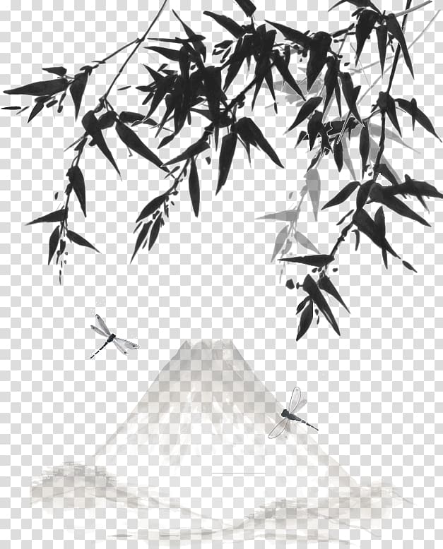 Chinese painting Ink wash painting Japanese painting Watercolor painting, China Creative Wind transparent background PNG clipart