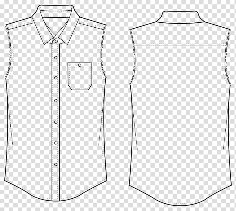 Dress shirt White Sleeveless shirt Pattern, Sketch pattern shirt transparent background PNG clipart