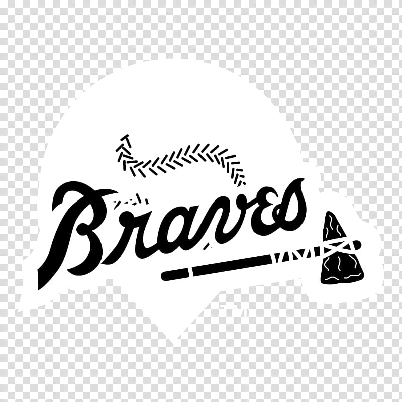 Logo Black and white Brand Atlanta Braves, atlanta braves transparent background PNG clipart