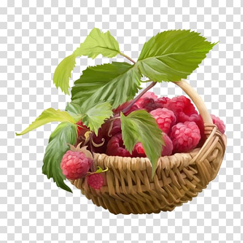 Raspberry Basket, A basket of raspberry transparent background PNG clipart
