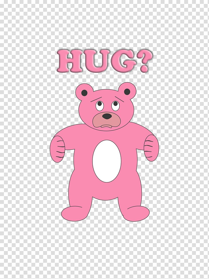 T-shirt Teddy bear Pink Bear hug, hug transparent background PNG clipart