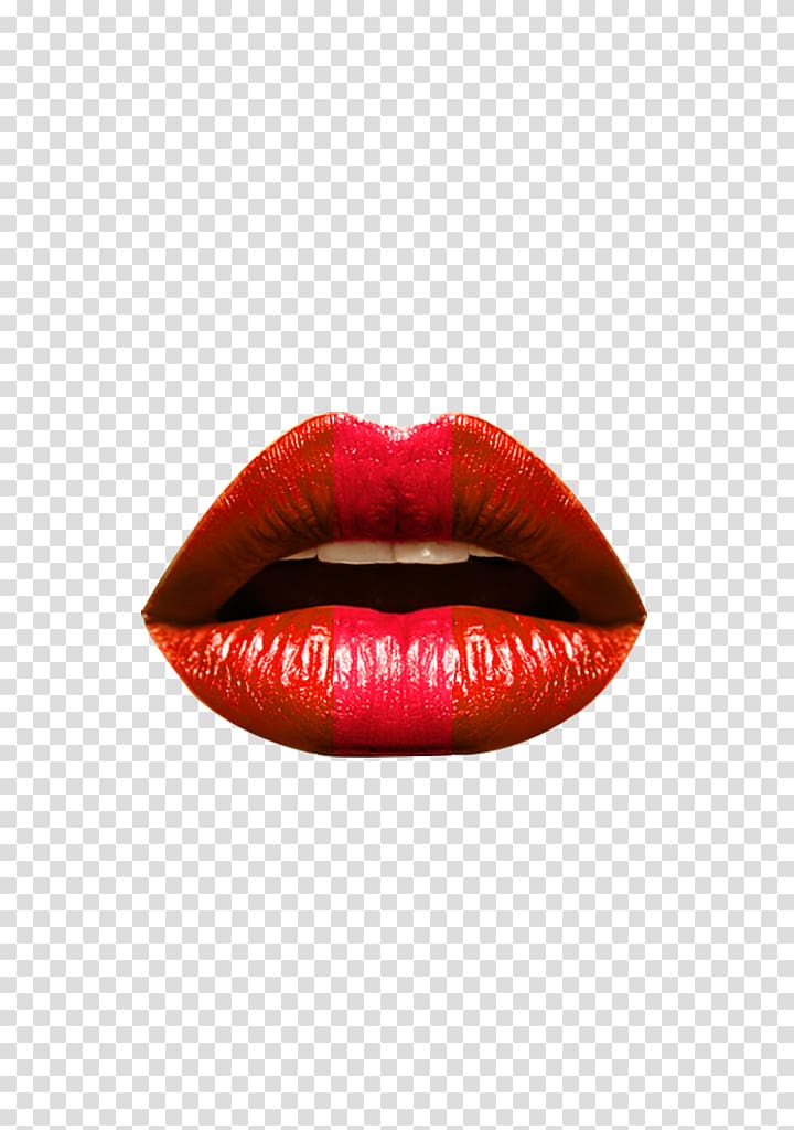 red lipstick , Lipstick Lip gloss Cosmetics, Free red lips pull transparent background PNG clipart