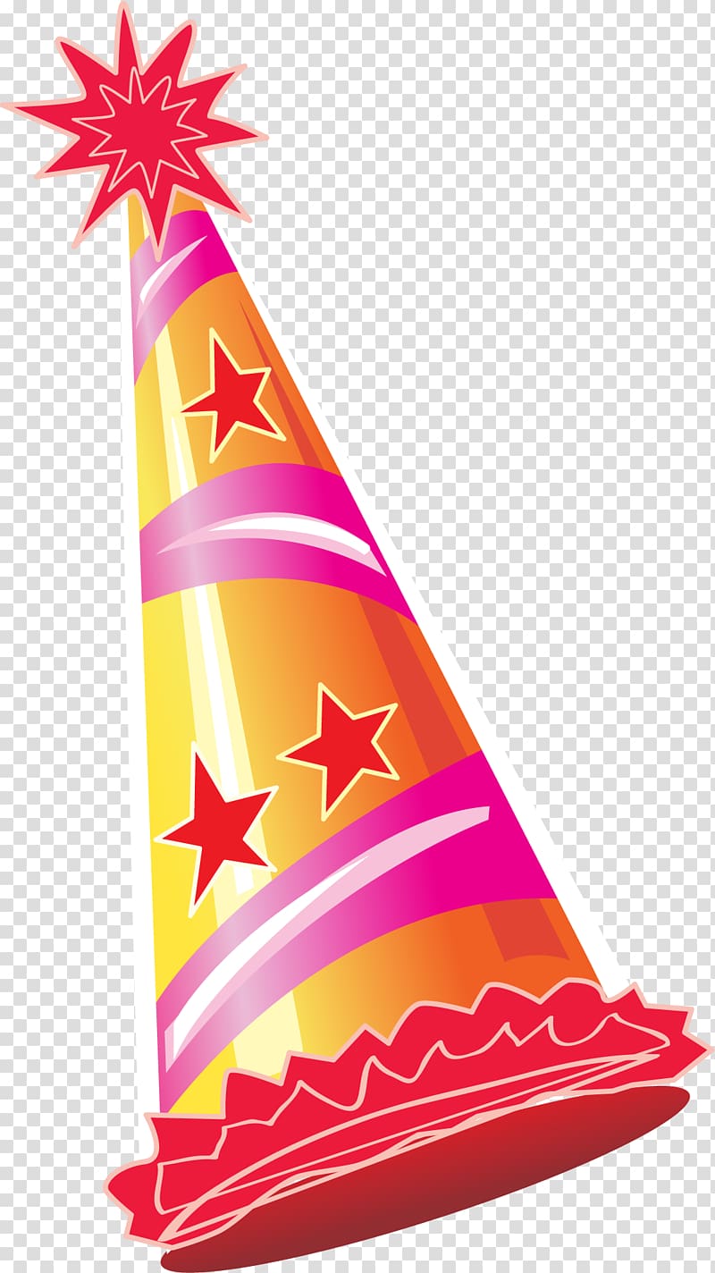Party hat , Orange cartoon holiday hat transparent background PNG clipart