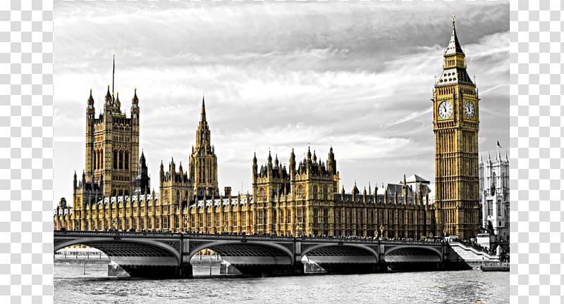 Palace of Westminster Big Ben Westminster Bridge River Thames Houses of Parliament, big ben transparent background PNG clipart
