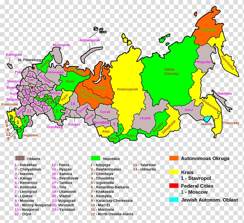 Oblasts of Russia Republics of Russia Krais of Russia Jewish Autonomous Oblast Federal subjects of Russia, russian transparent background PNG clipart