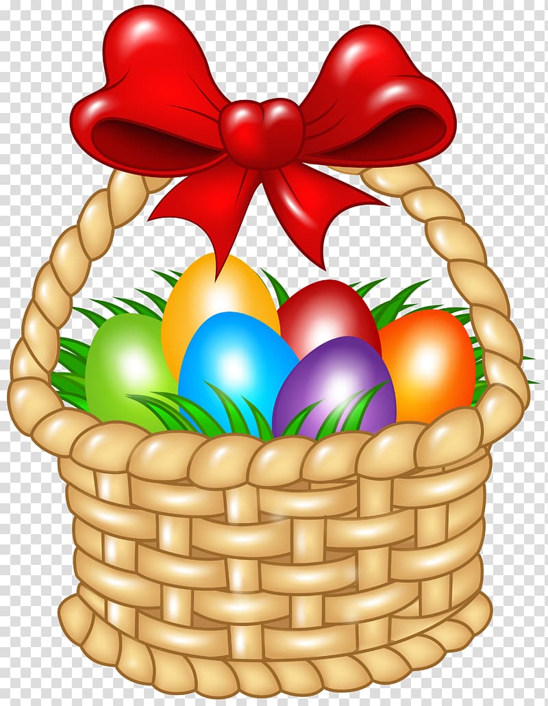 Easter Bunny Red Easter egg Easter basket , Basket transparent background PNG clipart