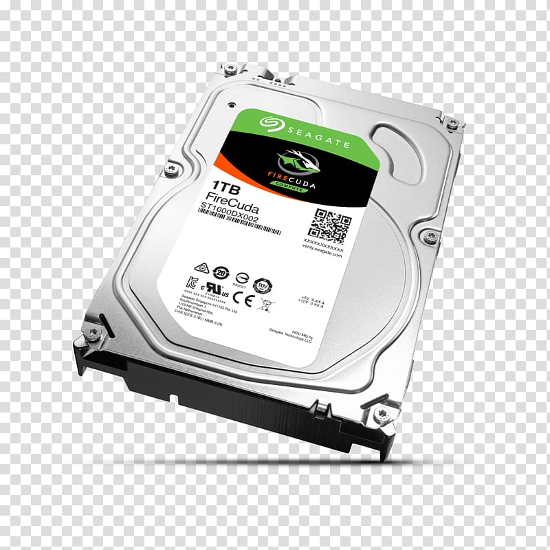 Hard Drives Seagate Technology Hybrid drive Serial ATA Terabyte, hard disc transparent background PNG clipart