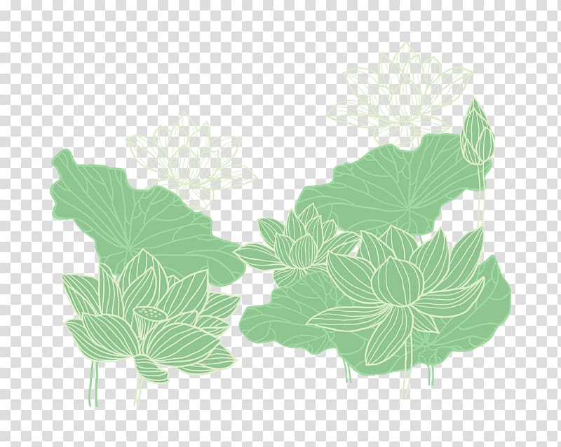 Nelumbo nucifera , Hand-painted lotus transparent background PNG clipart