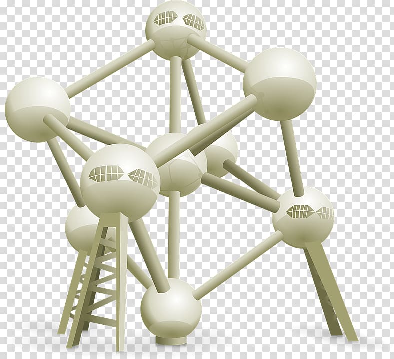 round white and gray stand , Atomium Illustration transparent background PNG clipart