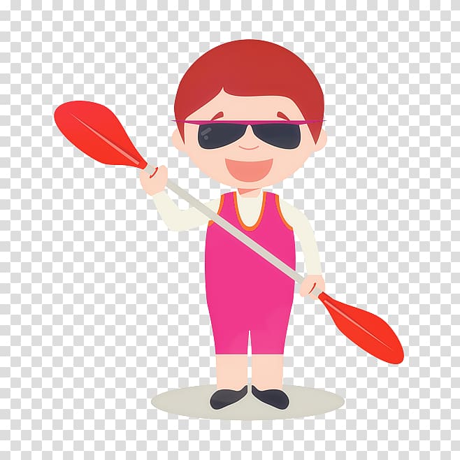 Rowing Canoe Sprint Illustration, People rowing motion transparent background PNG clipart