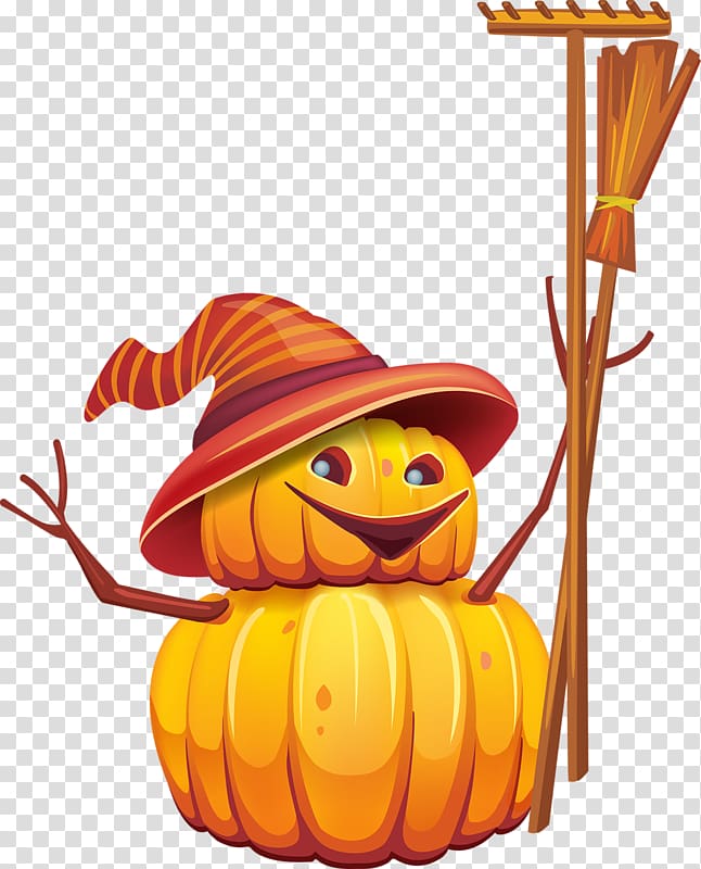 Autumn still life Harvest, Creative Pumpkin Snowman transparent background PNG clipart