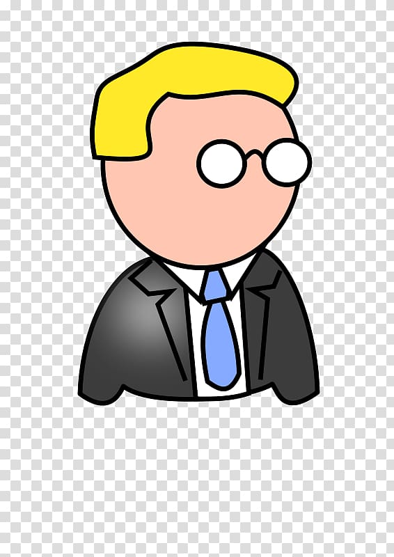 Businessperson , Cartoon yellow-haired man suit transparent background PNG clipart