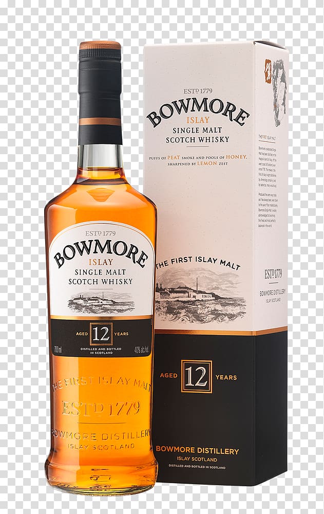 Bowmore Single malt whisky Single malt Scotch whisky Islay whisky, wine transparent background PNG clipart
