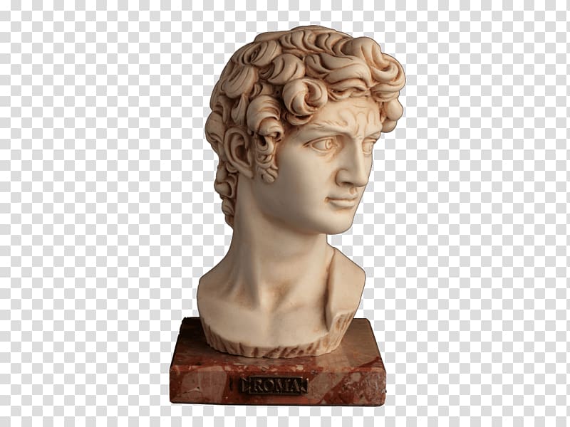 David Bust Michelangelo Statue Marble, david sculpture transparent background PNG clipart