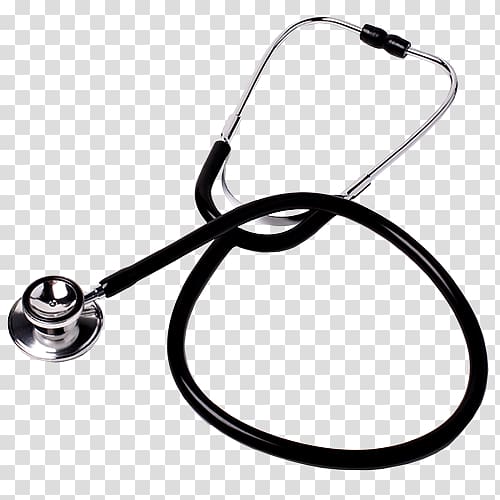 black and silver stethoscope, Stethoscope Sphygmomanometer Blood pressure measurement Cardiology, cartoon stethoscope transparent background PNG clipart