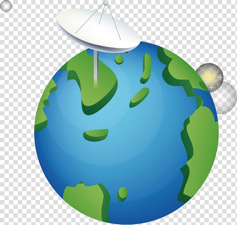 Astronaut Cartoon Illustration, Earth signal reception transparent background PNG clipart