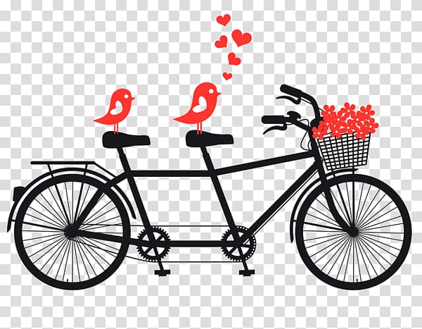black tandem bike illustration, Tandem bicycle , Tandem bicycle transparent background PNG clipart
