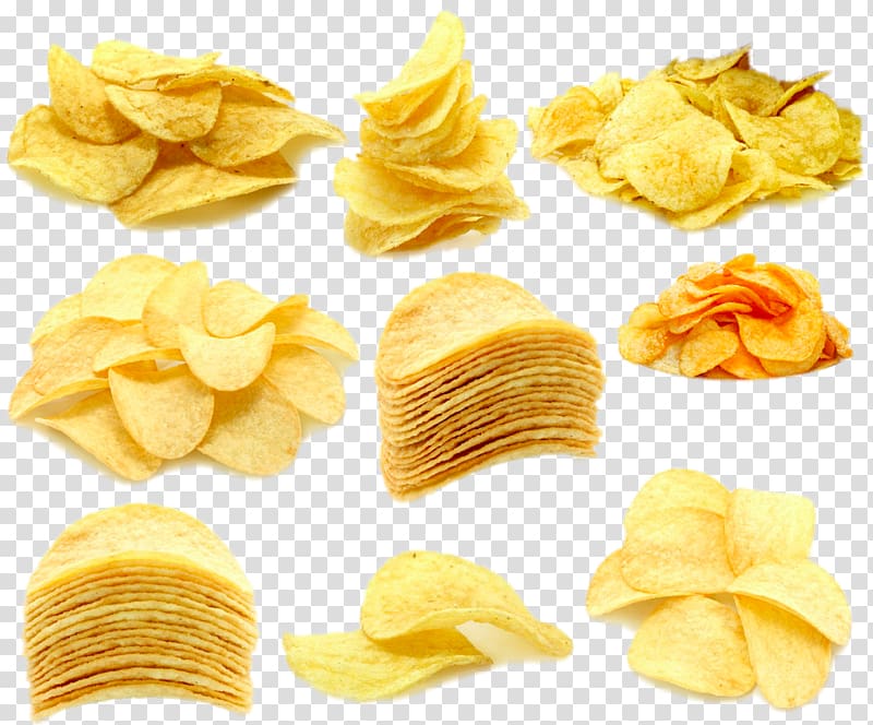 brown chips collage , French fries Potato chip Snack, Crispy potato chips transparent background PNG clipart